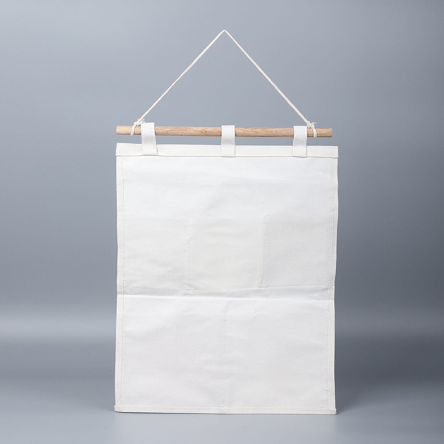 Set of 2 White & Blue Stripe Pattern Hanging Storage Bag Organizer