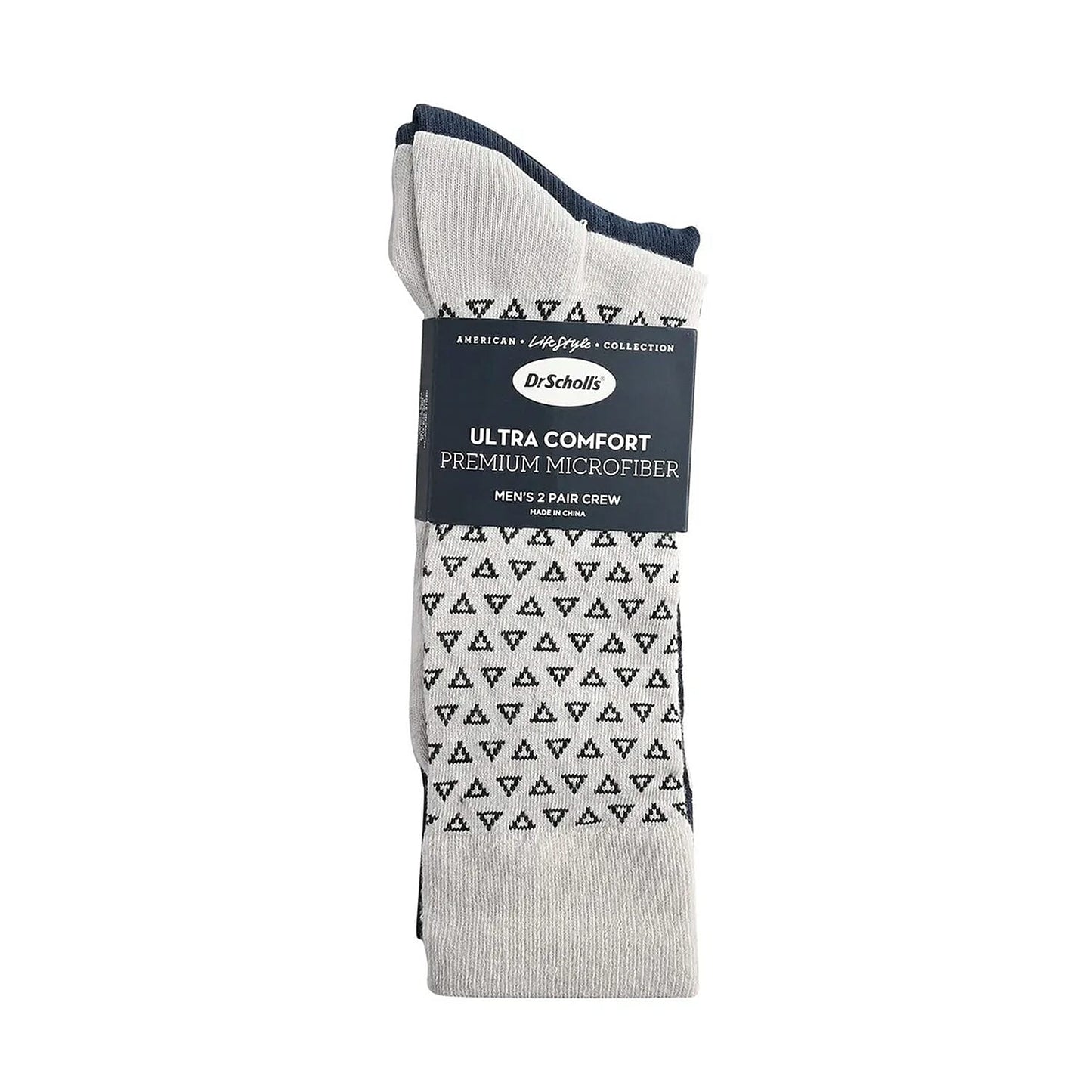 Dr. Scholls Men's 2pck Micro Pattern Dress Crew Socks -Burgundy/Gray (Sizes 7-12 )