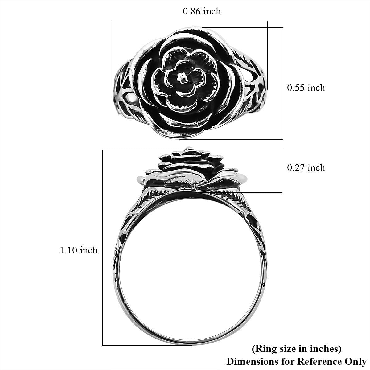 Bali Legacy Sterling Silver Rose Ring (Size 10.0) 5.40 Grams