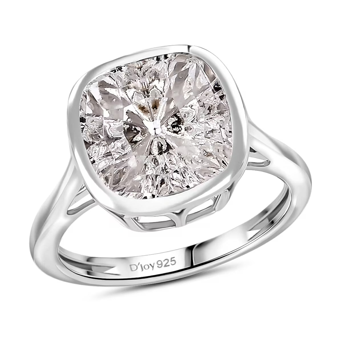 J Francis Embellished with Zirconia by Swarovski 5.00 ctw Ring in Platinum Over Sterling Silver (Size 6.75)