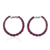 Ruby Earrings in Platinum Over Sterling Silver 5.65 ctw