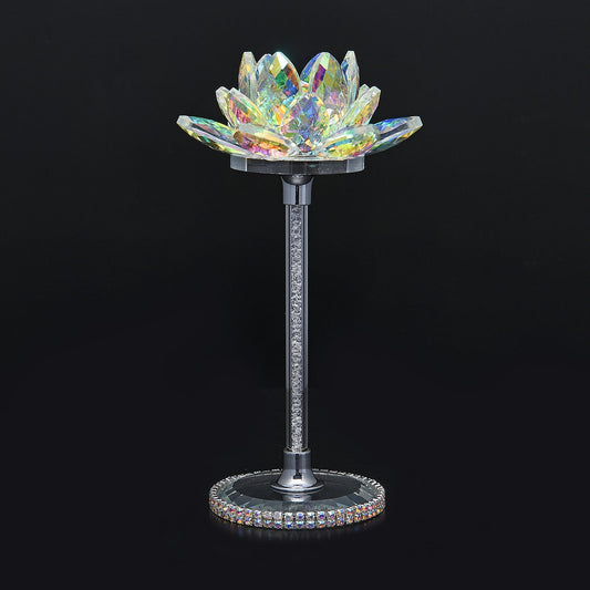 "Home Decorative Crystal Lotus-White Material:glass+alloy+resin Size:5.9*2.36inches  Weight:205gm"