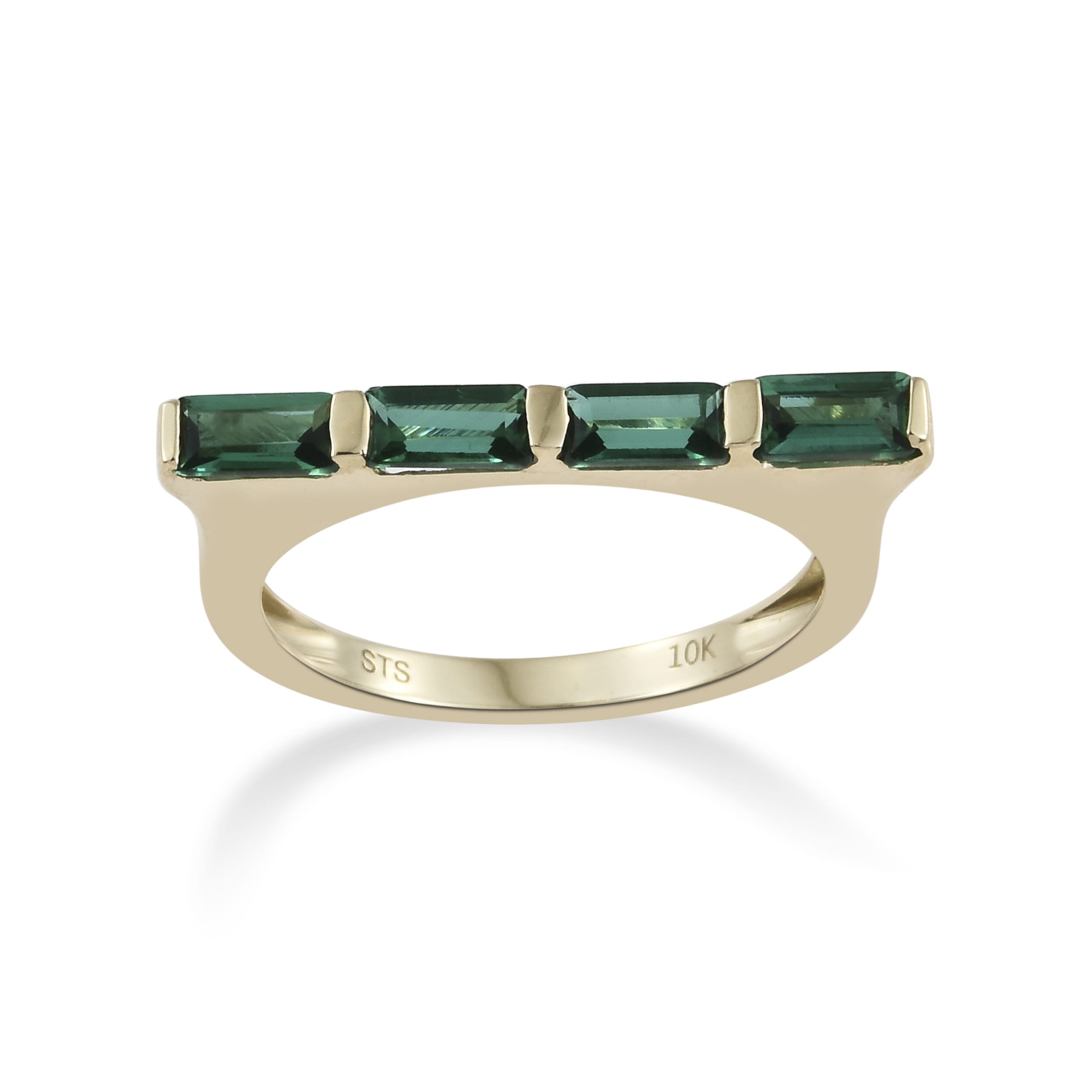 10K Yellow Gold Lab Created Emerald Ring (Size 7) 0.82 ctw