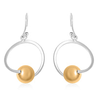 Platinum Over and 14K YG Over Sterling Silver Earrings