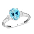 Sky Blue Topaz Solitaire Ring in Sterling Silver 3.00 ctw - Sticky add to cart bar