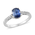 2.55 ctw Tibetan Kyanite and Cambodian Zircon Ring in Platinum Over Sterling Silver (Size 7) - Sticky add to cart bar