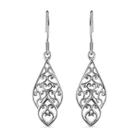 Openwork Earrings in Platinum Over Sterling Silver (3.92 g)