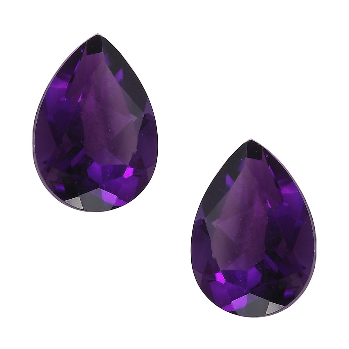 AA Mashamba Amethyst Set of 2 (Pear 7x5 mm) 1.08 ctw Loose Gemstone