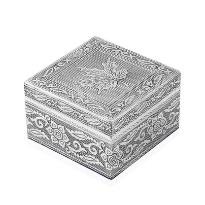 Set of 3 Handcrafted Mandala Embossed Aluminum Oxidized Multi-Purpose Nested Box with Scratch Protection Interior (4.75x4.75x2.5, 3.5x3.5x2.15, 2.5x2.5x1 in)