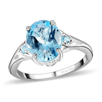 Sky Blue Topaz Ring in Sterling Silver 3.10 ctw
