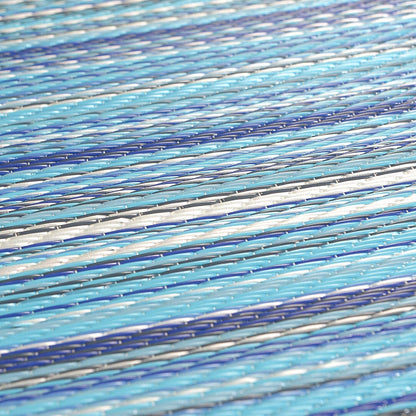 Navy, White Polypropylene Lattice Pattern Straw Mat