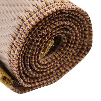 Navy, White Polypropylene Lattice Pattern Straw Mat