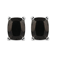 D'Joy Elite Shungite 2.30 ctw Solitaire Stud Earrings in Platinum Over Sterling Silver