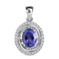Rhapsody AAAA Tanzanite and Diamond 3.18 ctw Pendant in 950 Platinum, Diamond Halo Pendant, Birthday Gifts For Her - Sticky add to cart bar