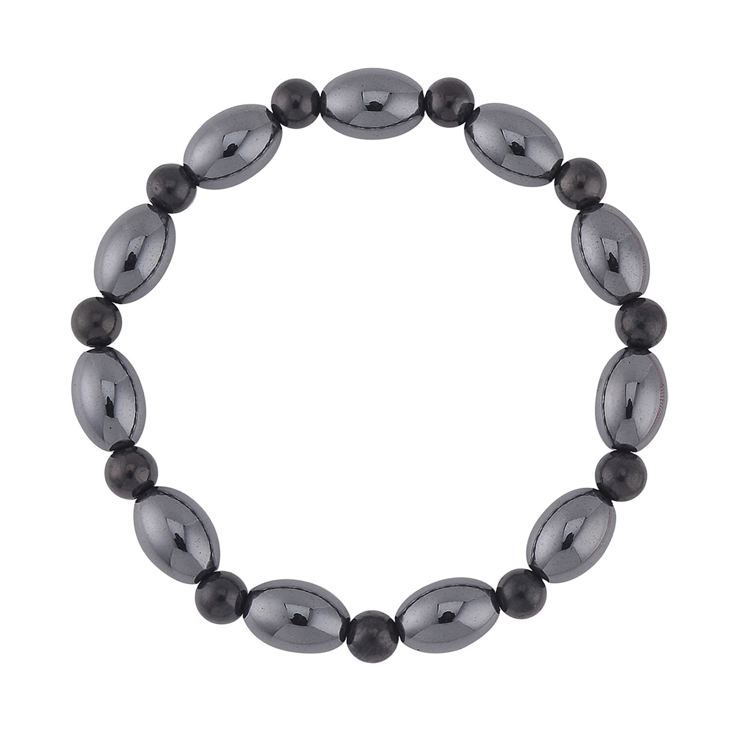 Shungite and Magnetic Hematite Stretch Bracelet 115.00 ctw