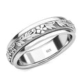 Sterling Silver Floral Spinner Ring 4.50 Grams