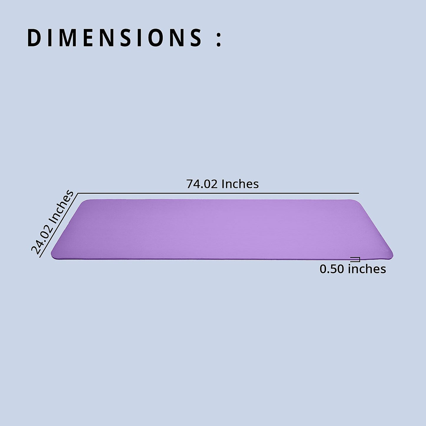 Pink Moisture Resistant NBR Yoga Mat with Strap (74.02"x24.02"x0.5")