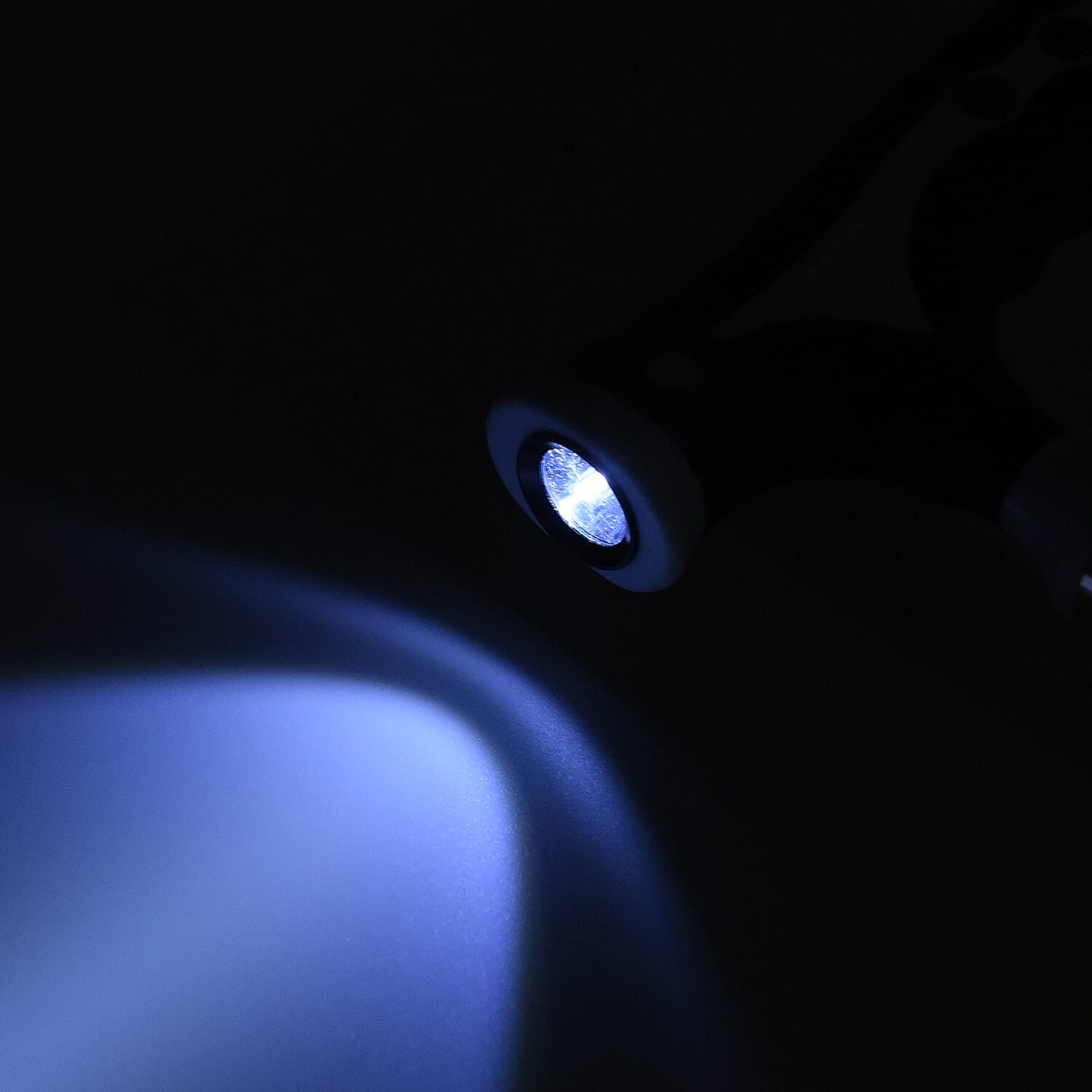 Black Adjustable Portable Folding Stool Walking Cane with LED Lamp (32.25)