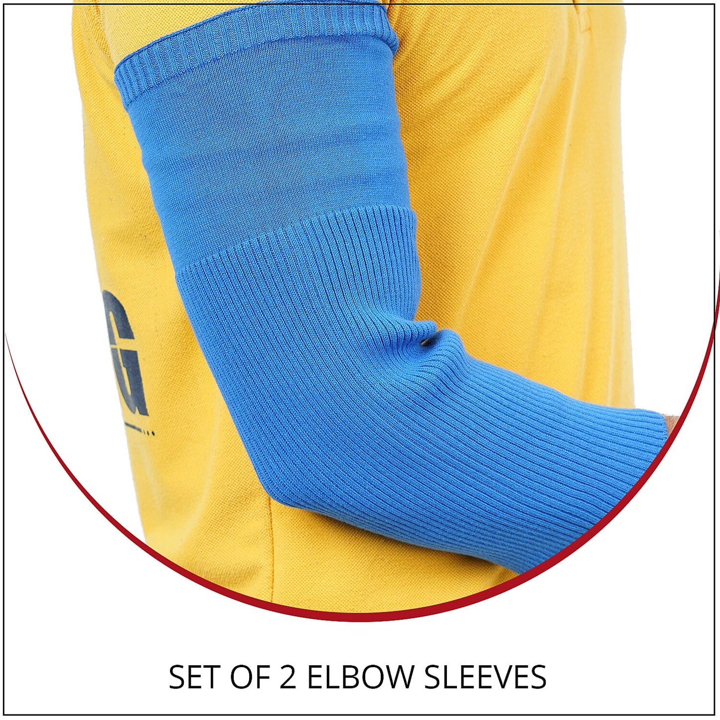 Set of 2 Blue Elbow Sleeves (13x4.5, 95% Cotton & 5% Elastane)
