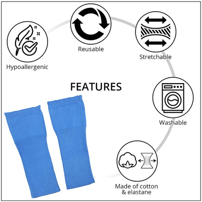 Set of 2 Blue Elbow Sleeves (13x4.5, 95% Cotton & 5% Elastane)