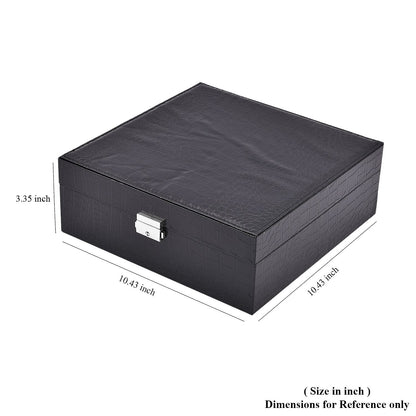 Pink Crocodile Skin Pattern 2 Layer Jewelry Box with Mirror & Lock