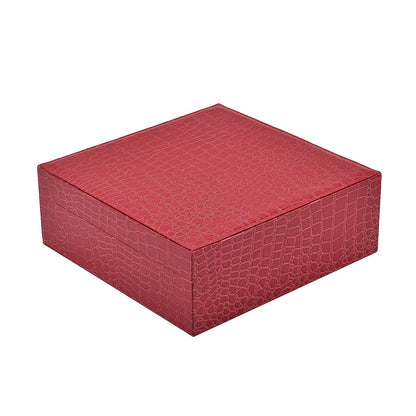 Pink Crocodile Skin Pattern 2 Layer Jewelry Box with Mirror & Lock