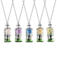 Set of 5 White Glass Rectangular LED Pendant Necklace 23.50 Inches in Stainless Steel