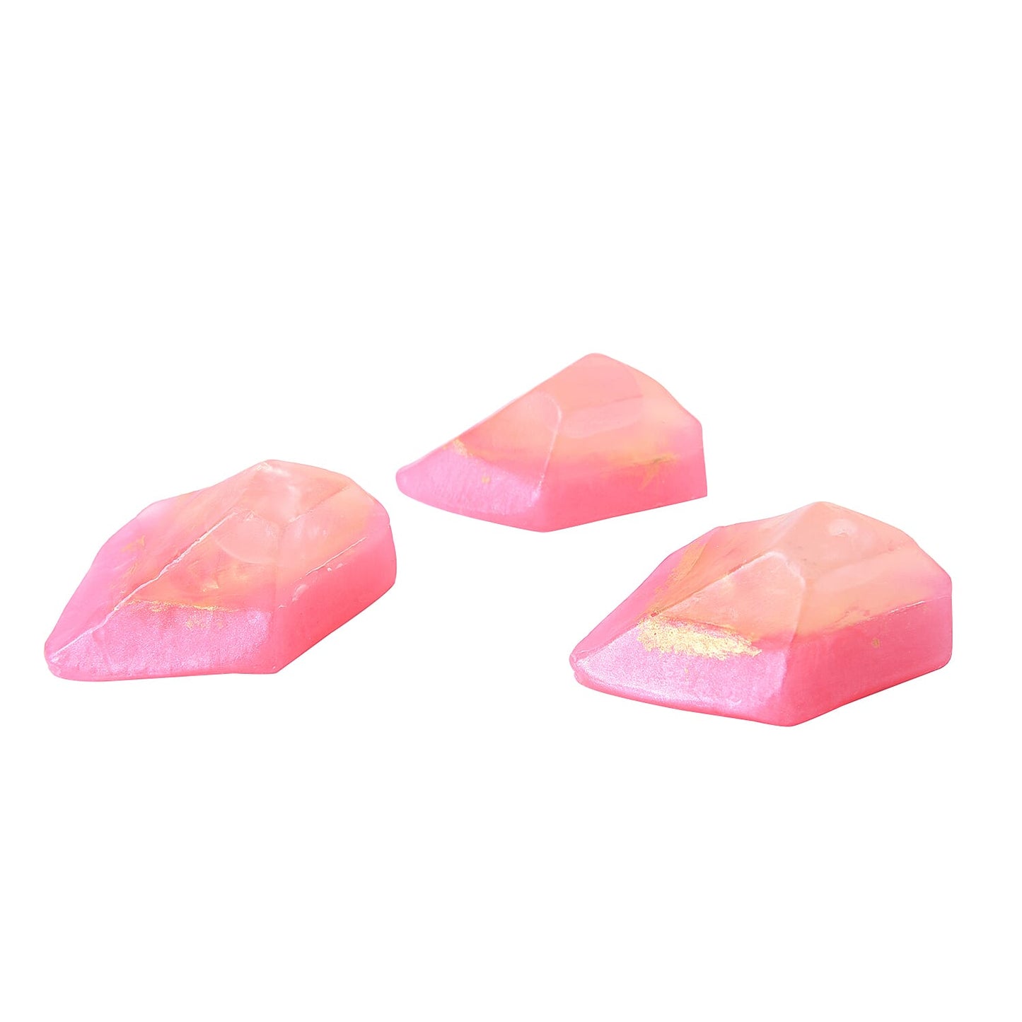MARIGOLD & LOTUS 3pc Set Rose Quartz Soap Rock with Crystal Infused and Strawberry Fragrance