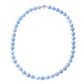 Angelite 9-11mm Beaded Knotted Necklace 20 Inches in Rhodium Over Sterling Silver 350.00 ctw - Sticky add to cart bar