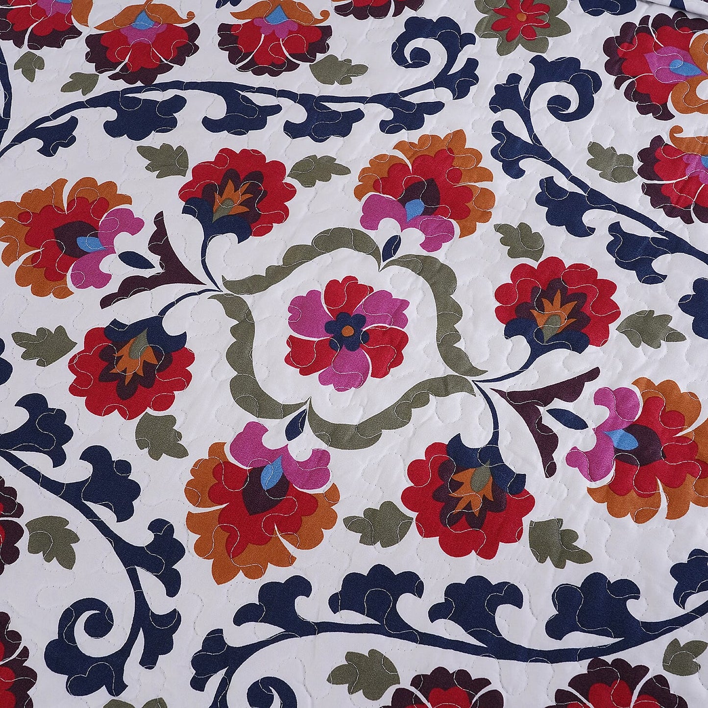 HOMESMART Yellow Floral Print 7pc Quilt and Sheet Set - Queen (100% Microfiber)