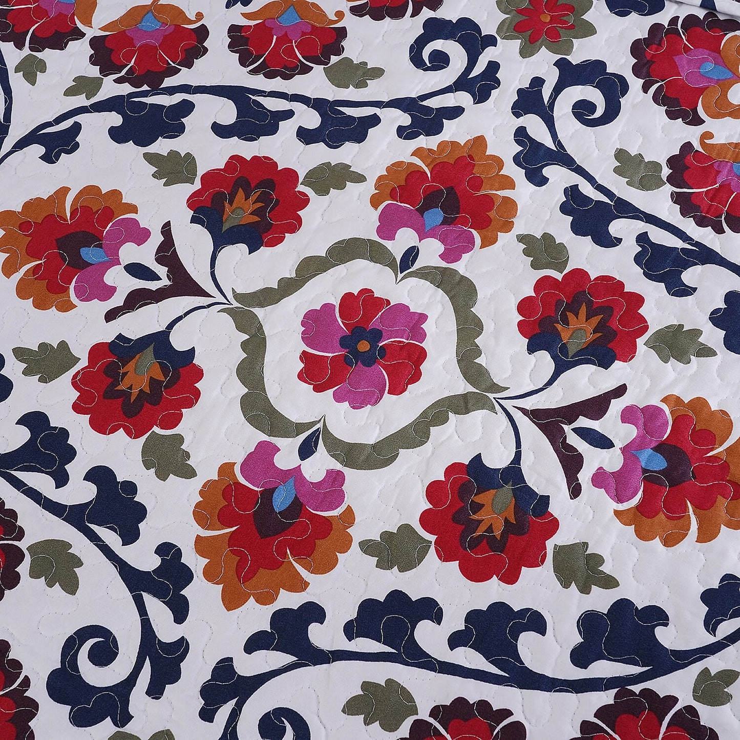 HOMESMART Yellow Floral Print 7pc Quilt and Sheet Set - Queen (100% Microfiber)