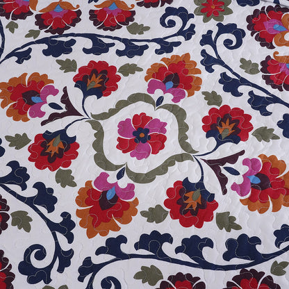 HOMESMART Yellow Floral Print 7pc Quilt and Sheet Set - Queen (100% Microfiber)