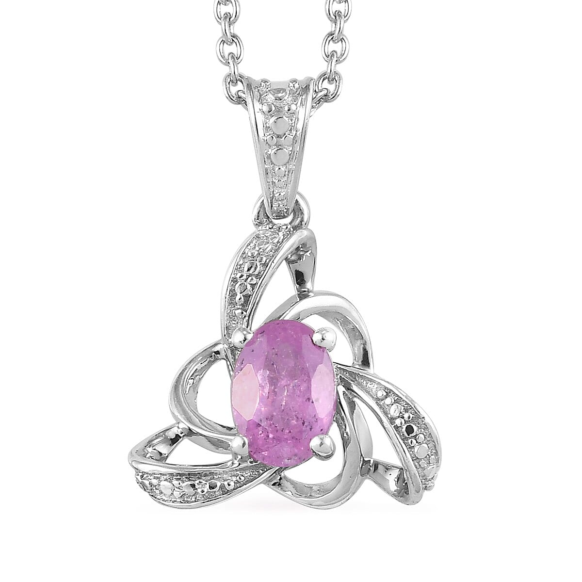 1.25 ctw Niassa Ruby Pendant Necklace 20 Inches in Platinum Over Sterling Silver