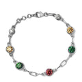 Lustro Stella Made with Finest Multi Color CZ Bracelet in Platinum Over Sterling Silver (8.00 In) 11.35 ctw - Sticky add to cart bar