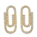 Moissanite Paper Clip Earrings in Vermeil Yellow Gold Over Sterling Silver 1.25 ctw - Sticky add to cart bar