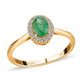 ILIANA 18K Yellow Gold AAA Ethiopian Emerald and Diamond G-H SI Halo Ring 3.38 Grams 1.00 ctwILIANA 18K Yellow Gold AAA Ethiopian Emerald and Diamond G-H SI Halo Ring 3.38 Grams 1.00 ctw - Sticky add to cart bar
