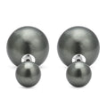 Peacock Shell Pearl Stud Earrings in Rhodium Over Sterling Silver