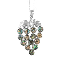 Abalone Shell Turtle Pendant Necklace 18 Inches in Silvertone