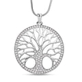 Austrian Crystal Tree of Life Pendant Necklace 28-30 Inches in Silvertone - Sticky add to cart bar