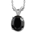Thai Black Spinel 5.85 ctw Solitaire Pendant Necklace in Stainless Steel 20 Inches, Tarnish-Free, Waterproof, Sweat Proof Jewelry - Sticky add to cart bar