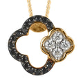 Moissanite and Thai Black Spinel 4 Leaf Clover Pendant Necklace 20 Inches in Vermeil Yellow Gold Over Sterling Silver 0.40 ctw - Sticky add to cart bar