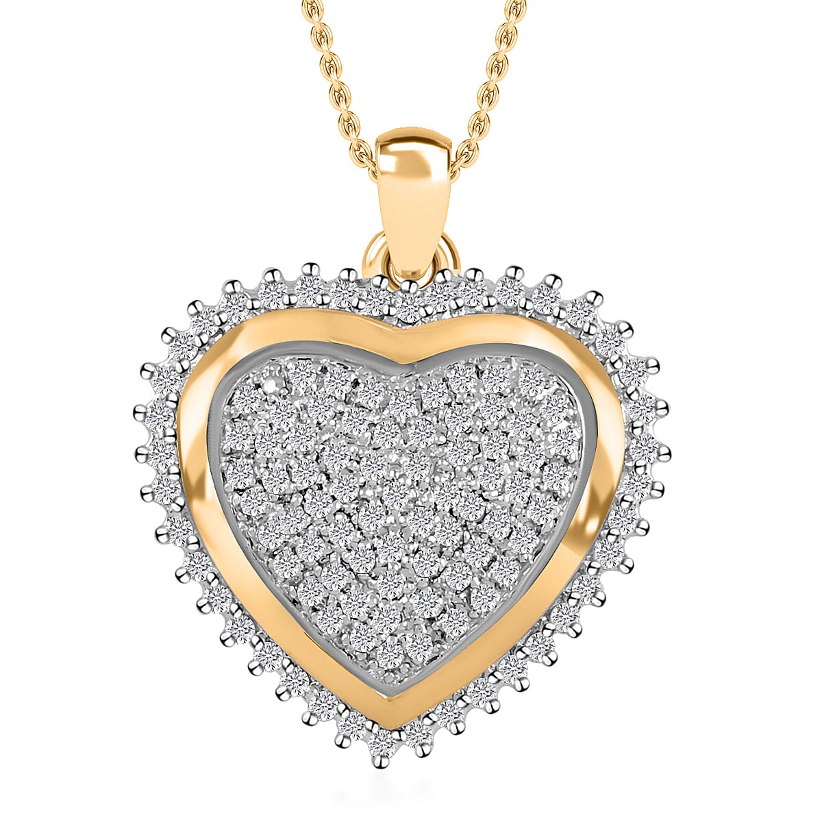 Ankur Treasure Chest Diamond Pendant Necklace , Diamond Heart Pendant , Heart Shaped Jewelry, Sterling Silver Pendant Necklace , 18 Inches Necklace , Princess Length Necklace 1.00 ctw