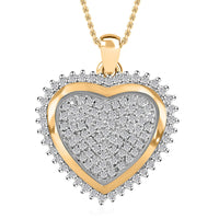 Ankur Treasure Chest Diamond Pendant Necklace , Diamond Heart Pendant , Heart Shaped Jewelry, Sterling Silver Pendant Necklace , 18 Inches Necklace , Princess Length Necklace 1.00 ctw