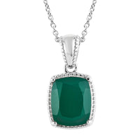Karis Verde Onyx Solitaire Pendant Necklace (20 Inches) in Platinum Bond and Stainless Steel 5.00 ctw , Tarnish-Free, Waterproof, Sweat Proof Jewelry