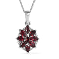 Anthill Garnet Pendant Necklace 20 Inches in Platinum Over Sterling Silver 1.00 ctw - Sticky add to cart bar