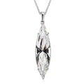 White Crystal Solitaire Pendant Necklace 20 Inches in Stainless Steel - Sticky add to cart bar