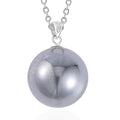 Terahertz Pendant Necklace , Terahertz Ball Pendant Necklace , Rhodium Over Sterling Silver and Stainless Steel Necklace , 20 Inch Necklace 22.35 ctw - Sticky add to cart bar