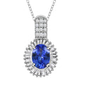 TLV AAA Tanzanite, Natural Champagne Diamond (0.40 cts) Halo Pendant Necklace (20 Inches) in Vermeil RG Over Sterling Silver 1.40 ctw - Sticky add to cart bar