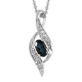 Monte Belo Indicolite and White Zircon Pendant Necklace 20 Inches in Platinum Over Sterling Silver 0.30 ctw - Sticky add to cart bar