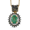 TLV Kagem Zambian Emerald, Multi Gemstone Pendant Necklace (20 Inches) in Vermeil YG Over Sterling Silver 1.90 ctw - Sticky add to cart bar